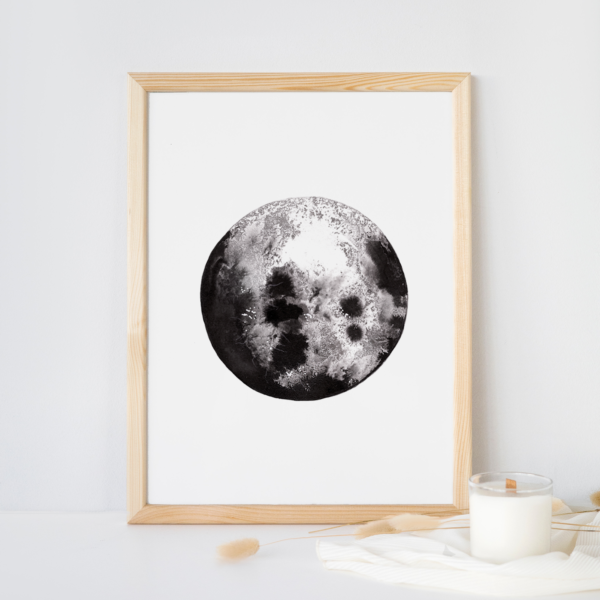 Aquarell Mond Kunstdruck Print